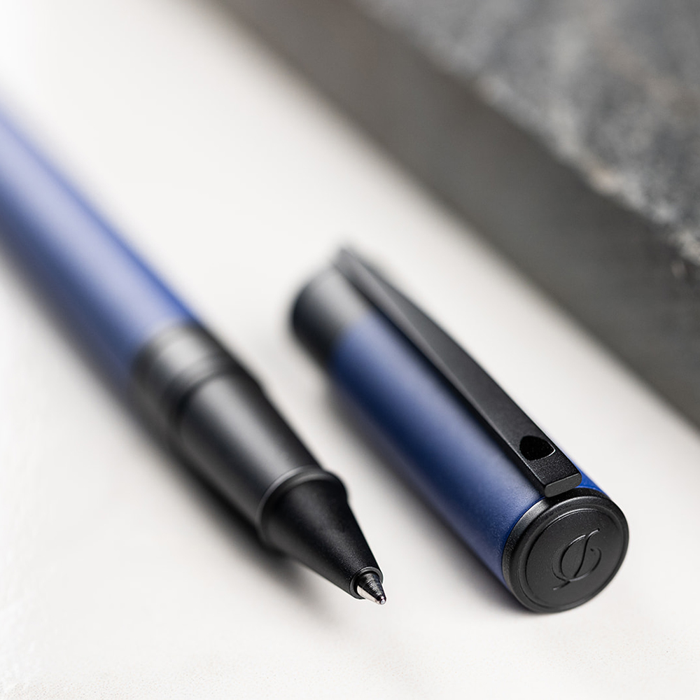 S.T. Dupont D-Initial Velvet Ocean Blue & Black Rollerball 262002